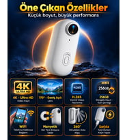 4K Wifi Mini Aksiyon Kamerası H.265 Manyetik Yaka Kamerası 360° Döner Klipsli Taşınabilir Spor Vlog Kamerası