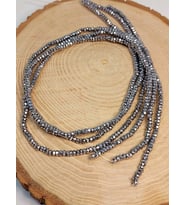 Hematit Taşı Rondela Faset Kesim Dizi 3*1,5mm (41225)