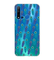 PrintiFy Huawei P20 Lite 2019 ile Uyumlu 1mm Slim Fit Nazar Boncuğu 4 Baskılı Şeffaf  Kılıf