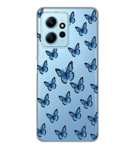 Redmi Note 12 4G Uyumlu Kelebek Desenli Şeffaf Telefon Kılıfı