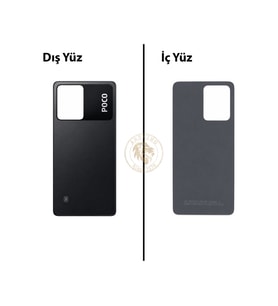 Poco X5 Pro Siyah Arka Pil Kapağı Batarya Kapağı Lazer Kesim Back Cover