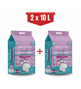 BENPETTO  BB250 Bebek Pudrası Parfümlü  2'Li 2x10 20 Lt Kedi Kumu / Cat Litter