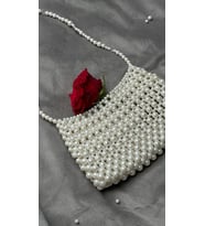 Parlak İnci Şık Clutch El Çantası (Ekru)