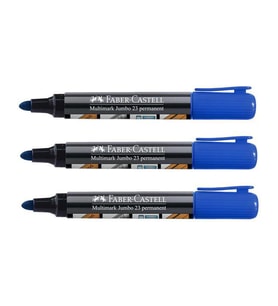 Faber Castell Multimark Jumbo 23 Permanent Mavi 3lü