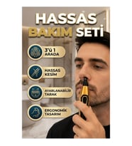3'ü 1 Arada Hassas Bakım Seti – Ayarlanabilir Taraklı Ergonomik Tasarım