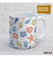 Kişiye Özel  Kupa  İsimli & Fotoğraflı Premium Hediye Bardak Deniz Kabuğu