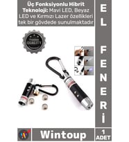 #ElFeneri Güçlü Mini Taşınabilir El Feneri Anahtarlık Işıklı Anahtarlık 3 Fonksiyon Lazer Led Feneri