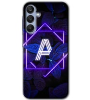 Galaxy A35 Kılıf HD Desen Baskılı Kılıf - Dark Neon Yaprak A Harfi
