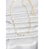 CM 14K Gold Renk Yassı Gemici Zincir Model 60 cm Kadın Kolye 5886 - SSSSSS8923-9493