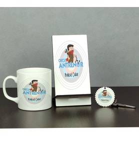Okçu Antrenör Üçlü Set (Kupa + Telefon Standı + Anahtarlık)