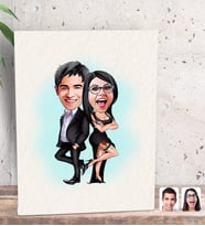 BK Gift Kişiye Özel Sevgililer Karikatürlü Dekoratif Mini Kanvas Tablo 15x20cm-6