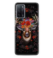 Oppo A55 Kılıf Silikon Desen Özel Seri Rose Deer 1661