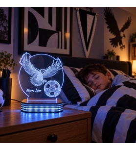 İsme Özel Kartal ve Futbol Topu LED Gece Lambası
