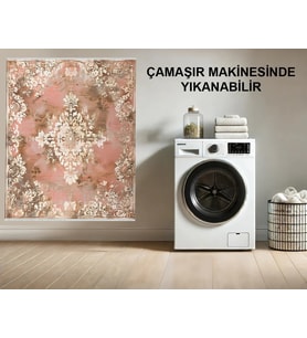 Makine Kaymaz Yıkanabilir Krem Bohem Salon Halısı Mutfak Halısı Koridor Halısı Yolluk 6543