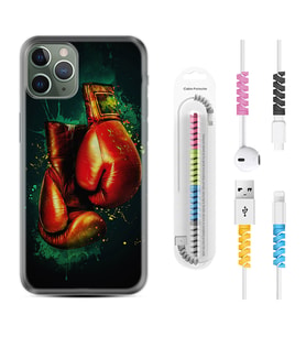 Apple iPhone 11 12 13 14 Pro Max Kılıf Kablo Koruma Spiral Silikon Boks Eldiveni 1763