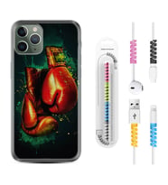 Apple iPhone 11 12 13 14 Pro Max Kılıf Kablo Koruma Spiral Silikon Boks Eldiveni 1763
