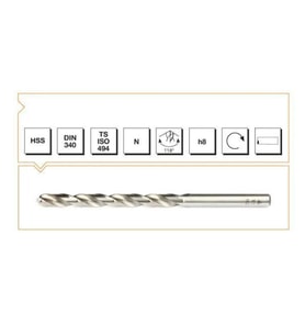 Makina Takım HSS DIN 340 Silindirik Saplı(Uzun)Matkap Ucu 5.2 mm-MTE B00007200520