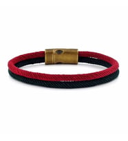 BORDO YEŞİL İKİ SIRALI METAL MIKNATIS ERKEK BİLEKLİK M014V