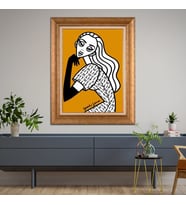 Altın Paspartulu Çerçeveli Tablo CV874 (Gold)