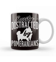 Distracted By Pomeranians Pommy Pom German Spitz Pet Puppy Kupa Bardak Porselen