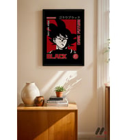 Dragon Ball Goku Black Poster, Siyah Çerçeveli Duvar Tablosu - Anime Severlere Özel