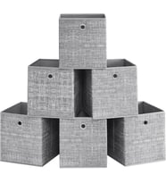 Songmics Saklama Kutusu, 6'Lı Set, Saplı Dokusuz Kumaş Düzenleme Kutuları, Kutu Saklama, 26 X 26 X 2 (Çok Renkli)