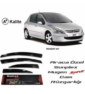 Peugeot 307 Mugen Cam Rüzgarlığı 2000-2014 arası 4'lü Sunplex (Beyaz)