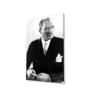 Atatürk Cam Tablo 4mm Dayanıklı Temperli Cam, Atatürk Glass Wall Art (Çok Renkli)