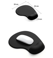 SonicTouch Bilek Destekli Siyah Damla Tipi Pürüzsüz Yüzey Dikişsiz Gamer Oyuncu Mouse Pad 20x22cm