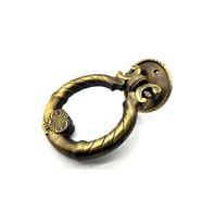 Antika Tarz Dekoratif Pirinç Saray Kapı Tokmağı, Taktak - 97mm, Antik (Standart)