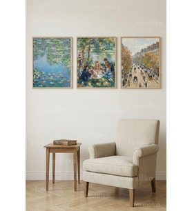 Impressionist Art Classic 3’lü Ahşap Çerçeveli Tablo Seti