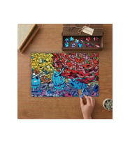 Sprey Sanatı Soyut Renkli Rasim Tasarımı 240 parça Ahşap Puzzle Ahşap Kutuda MP09910