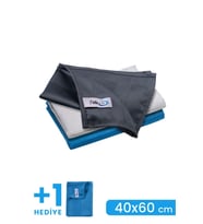 Classic 3'lü Mikrofiber Temizlik Bezi, Cam, Araba, Mutfak Bezi (40X60 CM) Promosyonlu Ürün (Mavi)