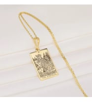 Kişiye Özel 925 Ayar Gümüş The Empress Tarot Kart Kolye (Gold)