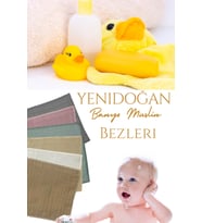 12’li Müslin Bebek Yenidoğan Banyo Pamuklu Lif ve Kurulama Mendil Seti Anne