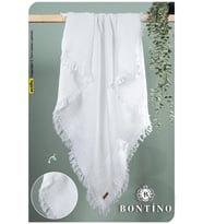 Bontino 4 Katlı %100 Pamuk Müslin Bebek Battaniyesi Saçaklı Çok Amaçlı 110x90 cm