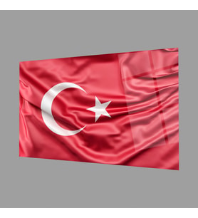 Kırmızı Dalgalı Türk Bayrağı Cam Tablo Red Wavy Turkish Flag Glass Painting