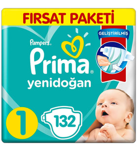 Prima 1 Beden Yenidoğan Aktif Bebek Bezi 44x3 132 Adet