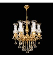 Avize Çarşısı Fenomen 6 Kollu Fanus Camlı Kristal Taşlı Avize BS.7230-58-06 F
