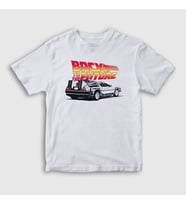 Presmono Unisex Çocuk Beyaz Delorean Film Geleceğe Dönüş Back To The Future T-Shirt 243077tt