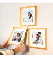 Yapışkanlı Sök-tak Paspartulu Altın 21x21cm Kare Fotoğraf Çerçevesi - 3'lü Paket