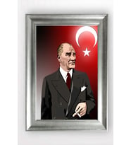 Gümüş Çerçeveli Atatürk Tablo cv600