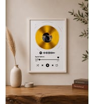 Kişiye Özel Altın Plak Spotify Barkodlu Tasarımlı Tablo Sevgili Arkadaş Özel Gün Tablo