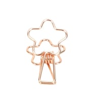 Kayigo Tiny Paslanmaz Çelik Çiçek Klips Altılı -Rose (Siyah)