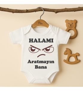 Pia Baby B32 %100 Pamuk Halamı Aratmayın Bana Yazılı Tasarlanabilir Bebek Body (Ekru)