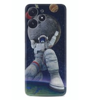 Xiaomi Poco M6 Pro 5G Kılıf Silikon Desen Özel Seri Astronot ve Dünya 1759