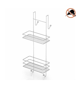 Tekno Tel LM-065 Asmalı 2 Katlı Düz Banyo Duşakabin Rafı Krom