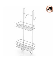 Tekno Tel LM-065 Asmalı 2 Katlı Düz Banyo Duşakabin Rafı Krom