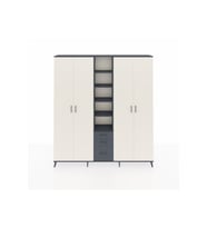 Arges Dolap 17 Raflı 3 Çekmeceli 4 Kapaklı 220x30x243 Antrasit-Aytaşı/Antrasit