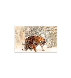 Karlar Içinde Kaplan Ve Yavrusu Tablo - 106761 - 40x60 Cm